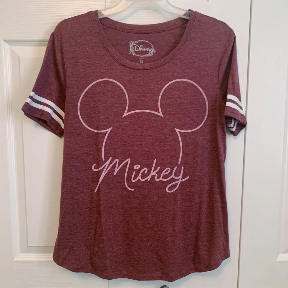 Disney Mickey Mouse ears baseball Tee Ringer - Picture 1 of 3